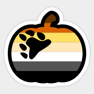 Halloween Pumpkin LGBT Flag Bear Brotherhood Sticker